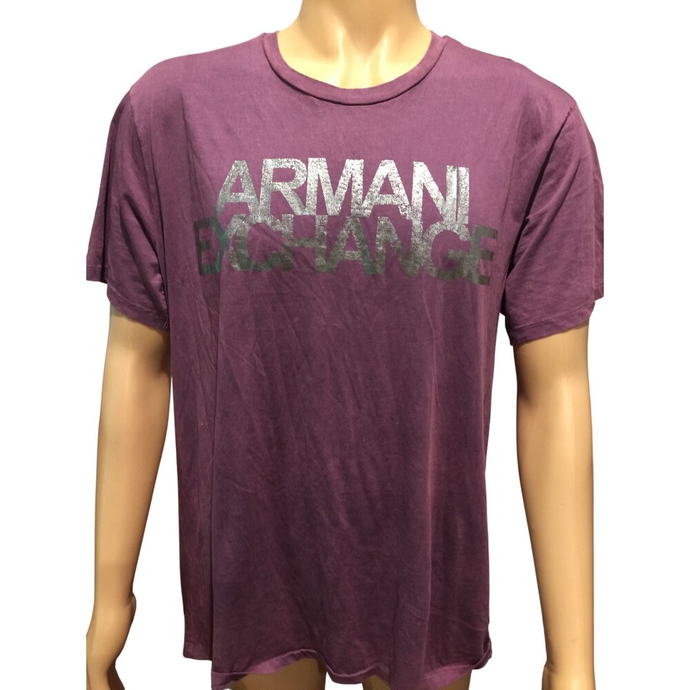 ARMANI EXCHANGE PURPLE 'FOIL LOGO' SS T-SHIRT SIZE (XL) EUC RARE!